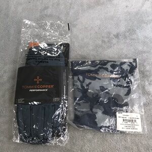 Tommie Copper Men's Full Finger Compression Gloves and Elbow Sleeve XL New